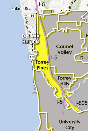 Map of Torrey Pines Community planning area